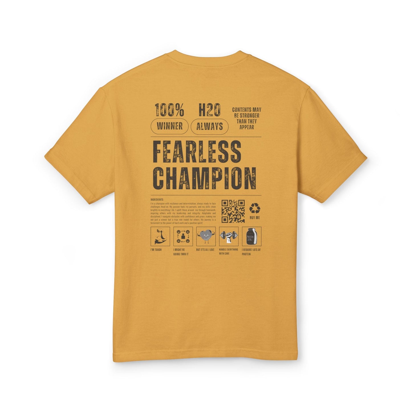 Ingredients of a Fearless Champion Heavy T-Shirt - 3Js Activewear